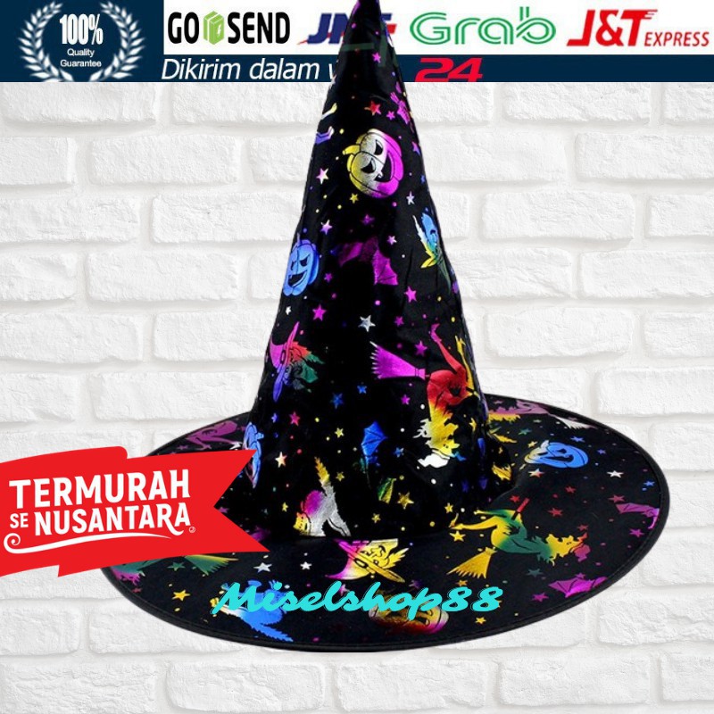 Magic Hat Keren Hitam Topi Penyihir Witch Harry Potter Nenek Sihir