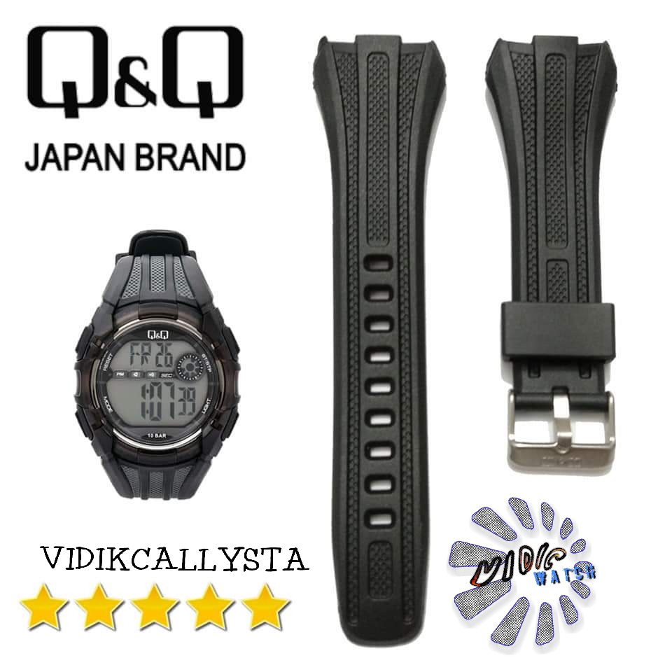 Strap Tali jam tangan Qnq Q&amp;q qq M-118 M118 M 118 Hitam