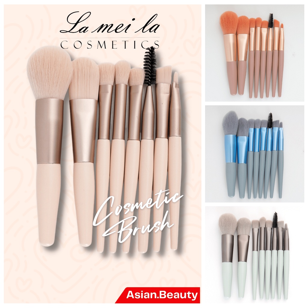 ~AB~ Kuas Kosmetik Lameila 1 Set, Brush Set 8pcs Professional makeup tools/Kuas Makeup/Kuas Kosmetik/Brush Set/Brush Kosmetik/Brush Makeup/Set Kuas Makeup/Alat Makeup