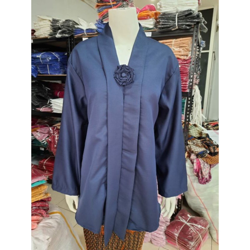 (P110/120) Kebaya Floy JUMBO - SUPER JUMBO lengan PANJANG hijab KeroncongBusana-Navy