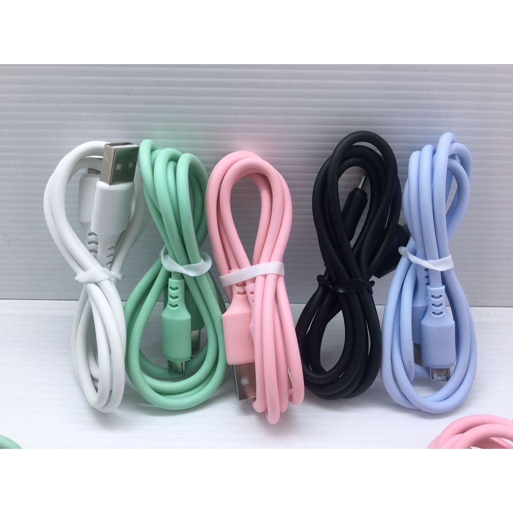 Kabel data macaron D6 colokan mirco usb samsung / mi / vivo / oppo