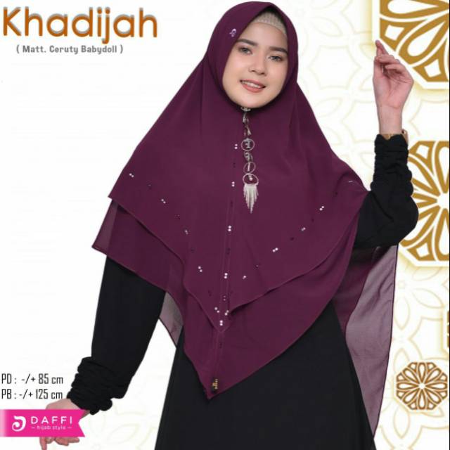 Khimar Jumbo Khadijah Ungu Ori Daffi Hijab