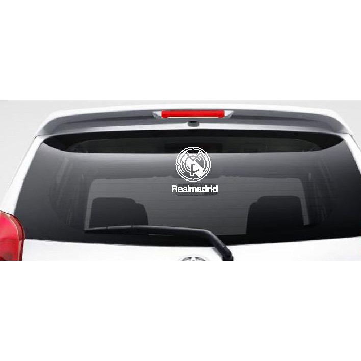 Aksesoris Mobil Stiker Bola Real Madrid Logo Kaca Body Sticker Siluet