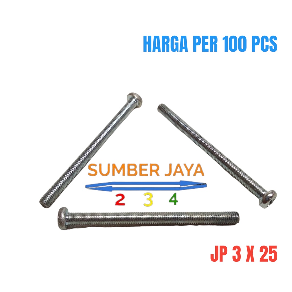 BAUT JP 3 X 25 PUTIH PER 100 PCS