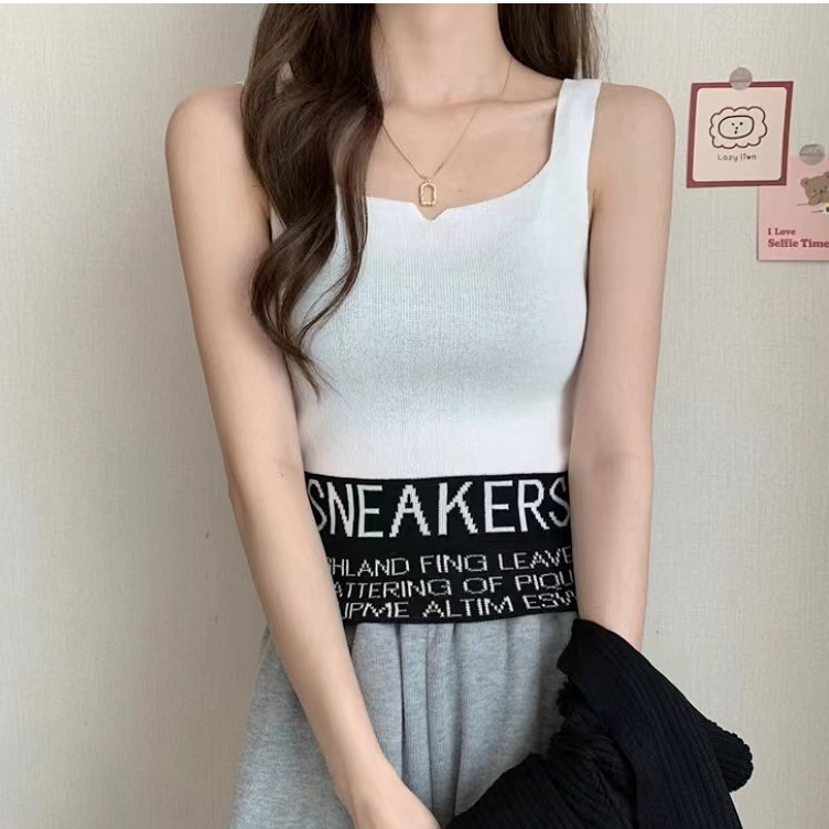 【SALE】Korean Knit Tank Top Atasan Wanita Tanpa Lengan C855