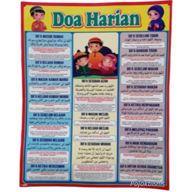 POSTER EDUKASI ANAK BERKUALITAS POSTER BUAH SAYUR HURUF ANGKA HURUF HIJAIYAH DOA HARIAN HURUF LEPAS