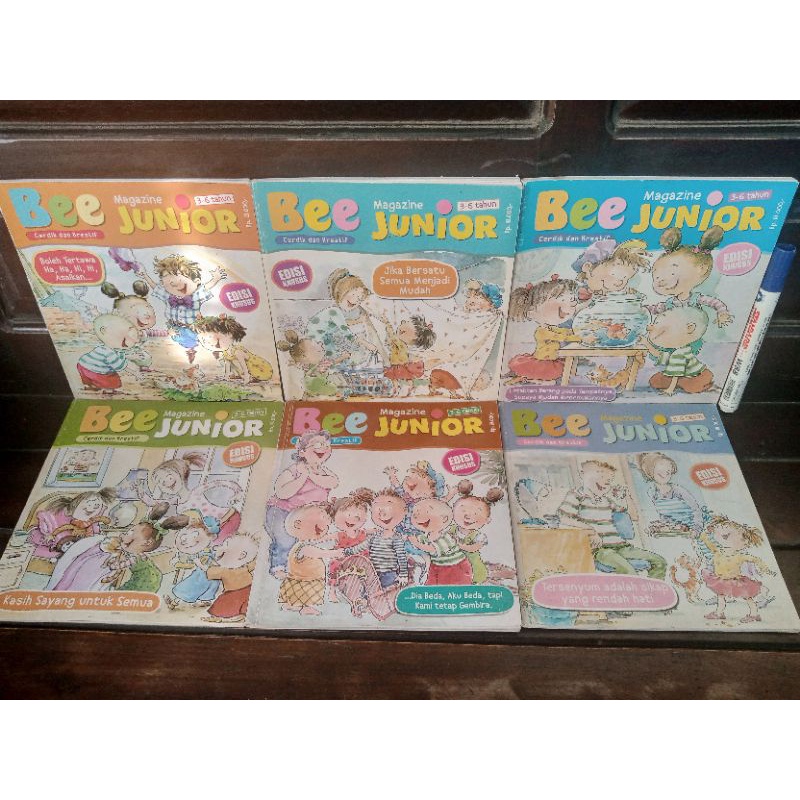 Paket 6 majalah anak paud : bee junior cerdik dan kreatif (Preloved/second/bekas)