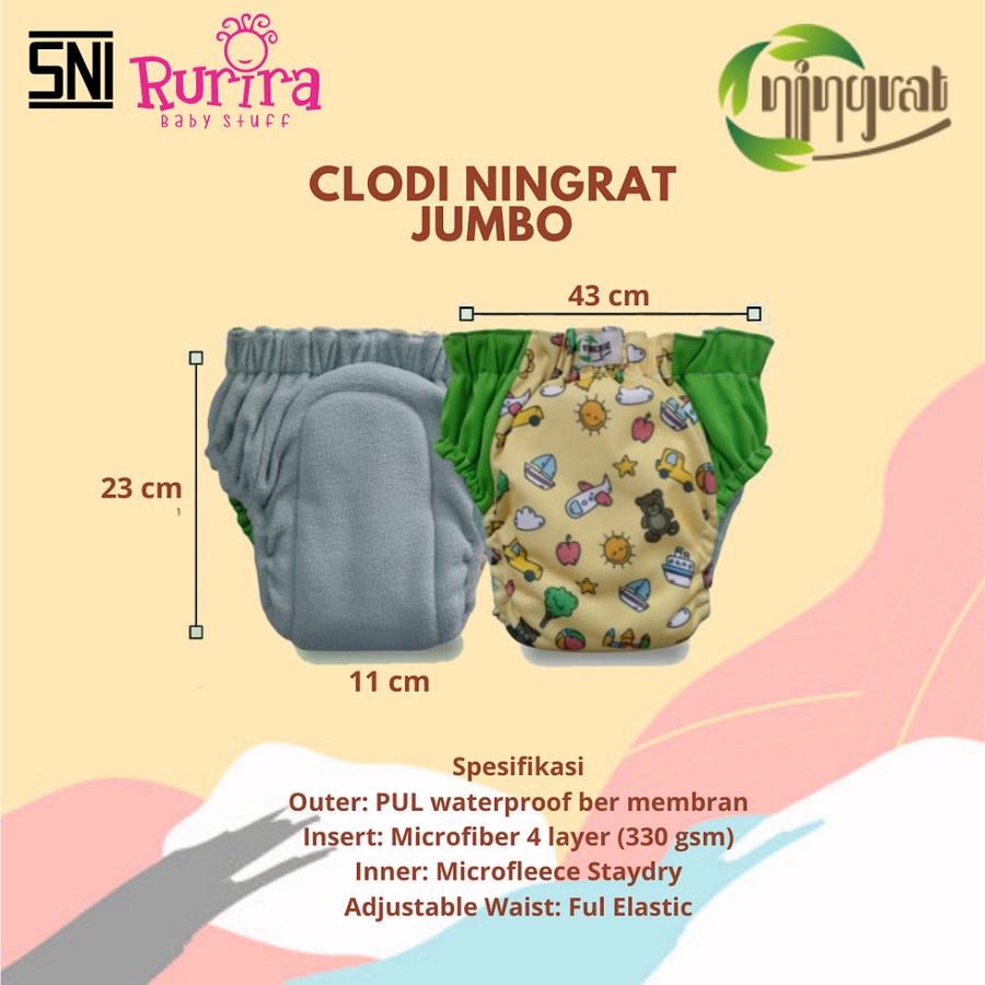 Paket Promo 3 pcs Clodi Ningrat Aio Reguler Dan Clodi Ningrat Jumbo Popok Cuci Ulang Terlaris