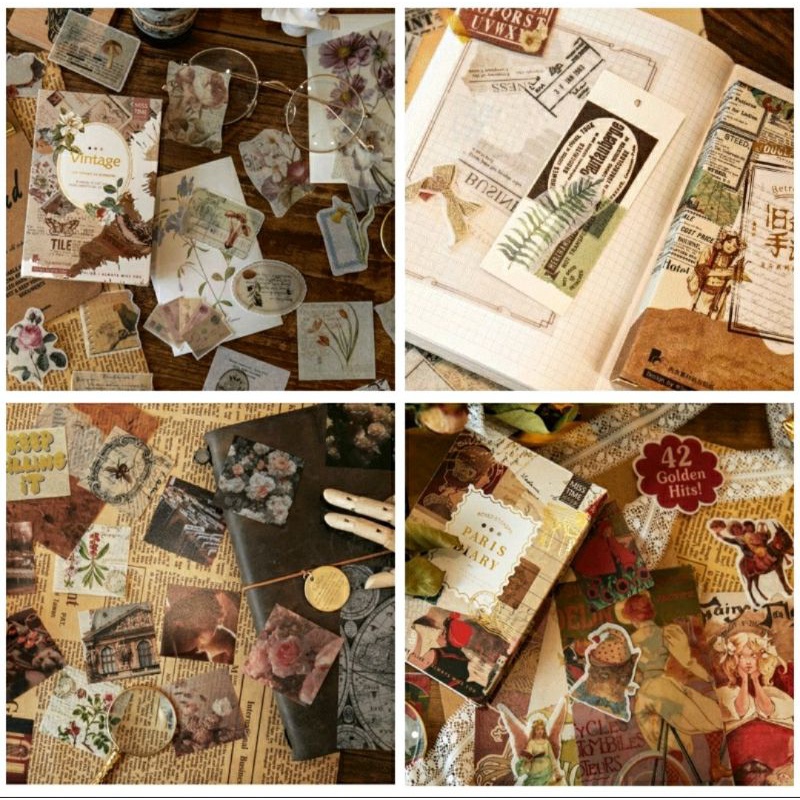

set washi vintage stiker