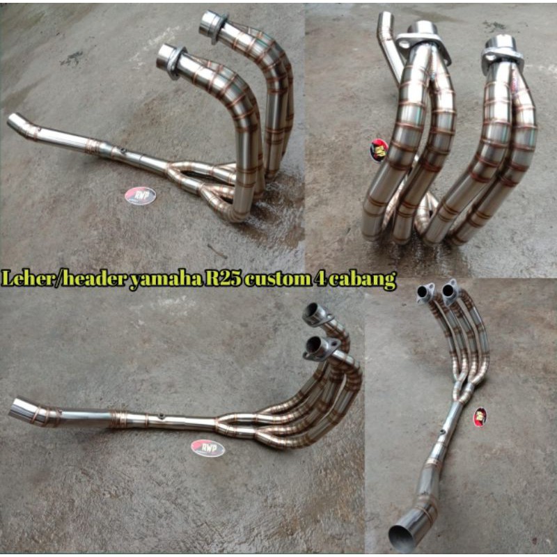Leher header pipa knalpot header knalpot yamaha R25 yamaha mt25 kawasaki ninja 250fi custom 4 cabang