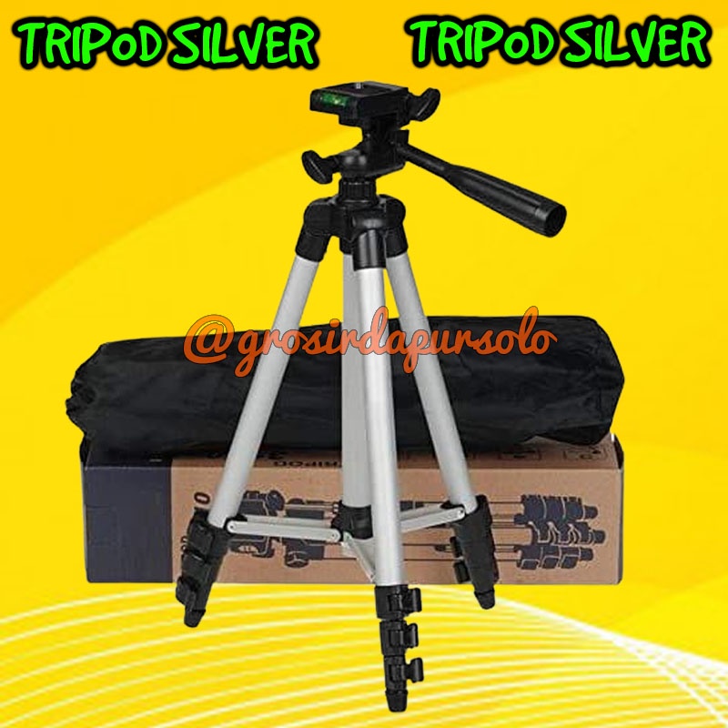 TRIPOD WEIFING 1METER 3110 SILVER KAMERA HP ATAU CAMERA DSLR UNIVERSAL ATAU RINGLIGHT Free Holder U