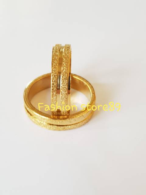 Cincin couple single titanium gold / cincin nikah / cincin tunangan / couple ring Titanium antikarat