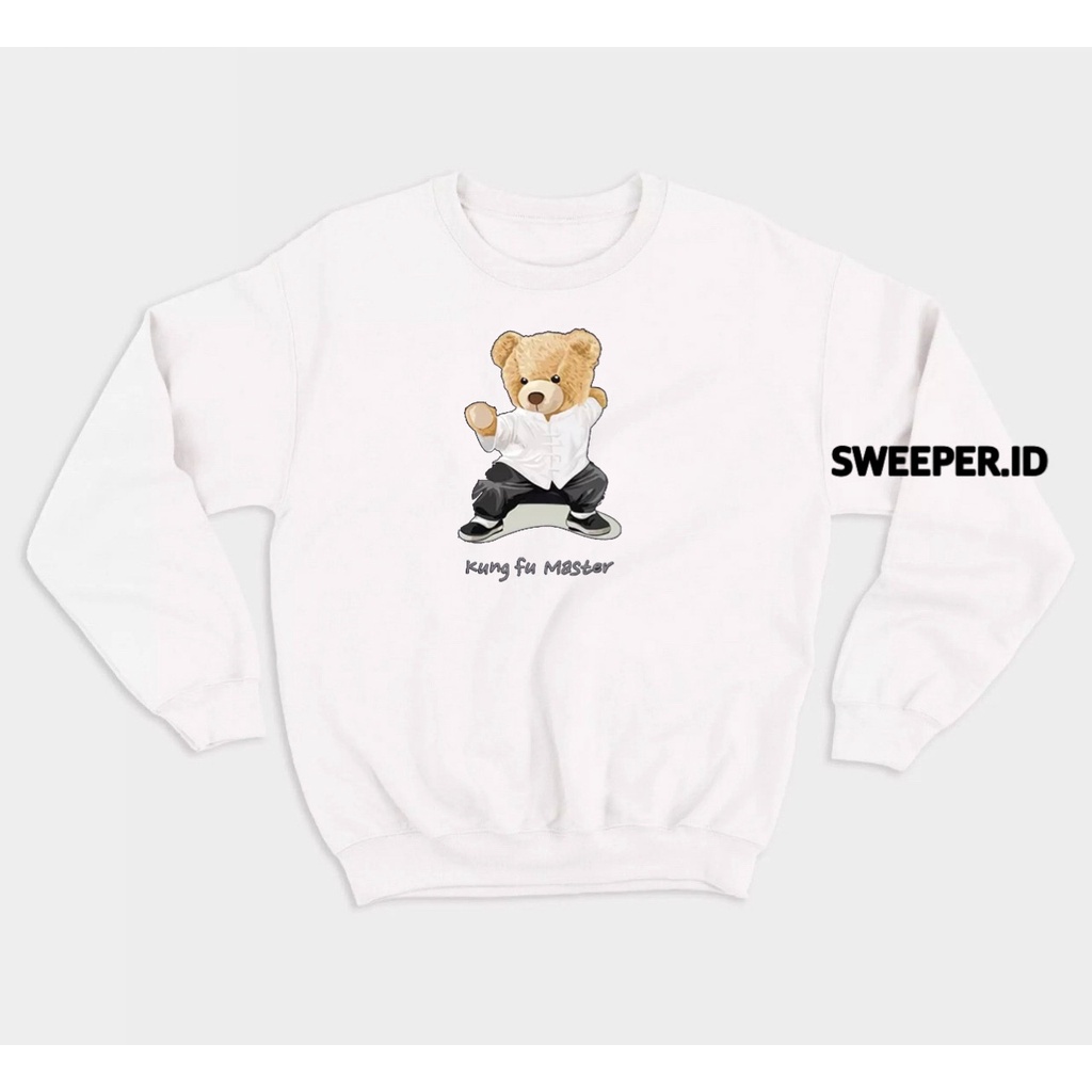 SWEATER CREWNECK TEDDY BEAR KUNG FU MASTER BAHAN FLEECE BAHAN FLEECE