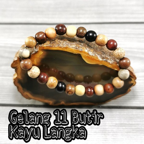 Gelang Pria Wanita 12 Butir Kayu Langka