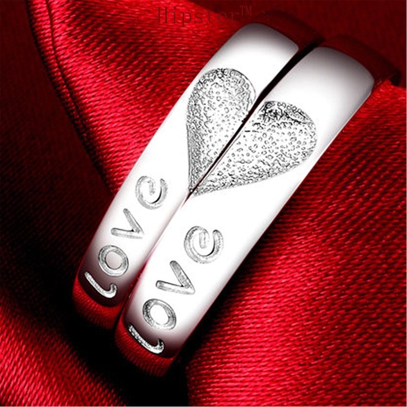 Korean Style Unique and Romantic Carved Love Adjustable Couple Ring