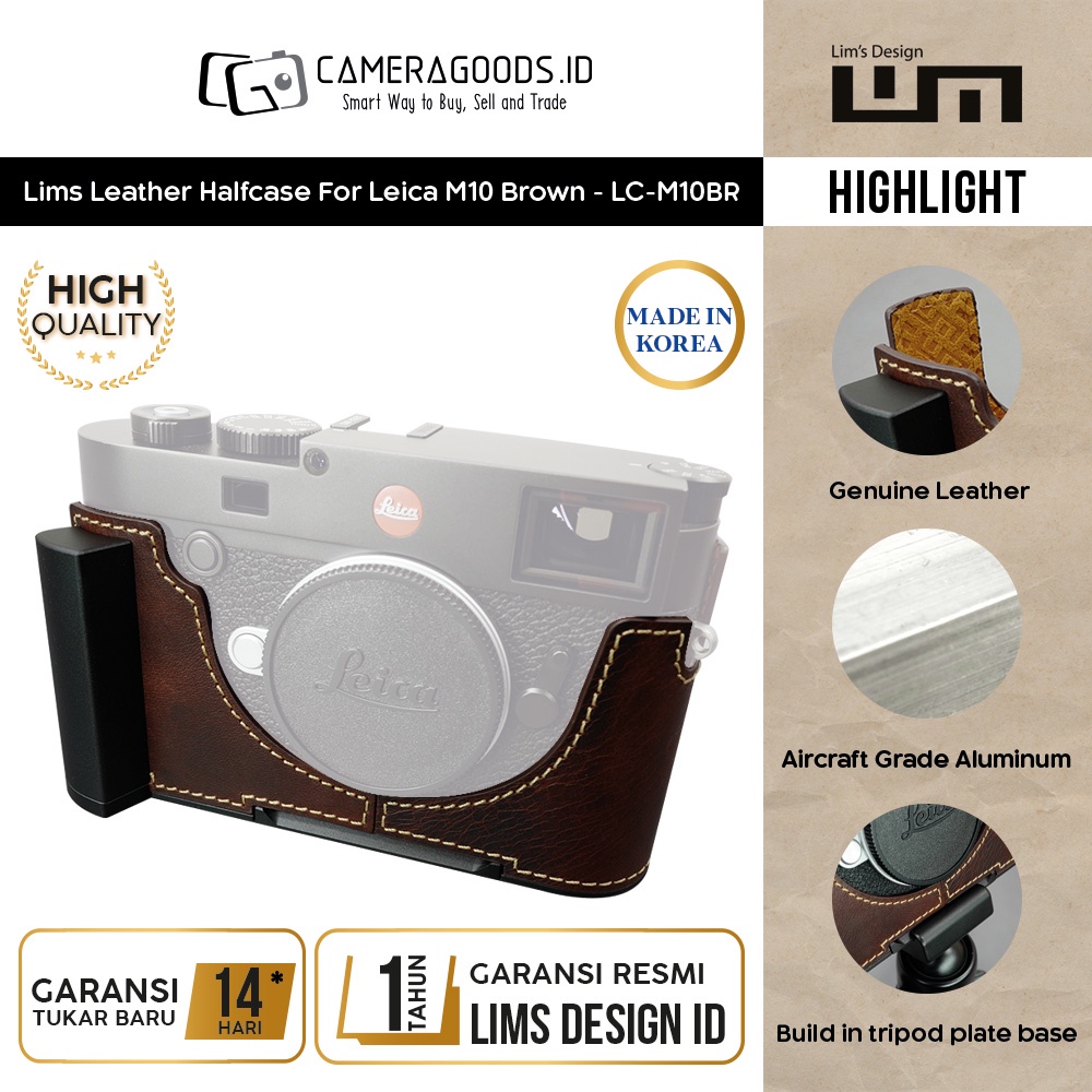 Lims Leather Halfcase For Leica M10 Brown - LC-M10BR