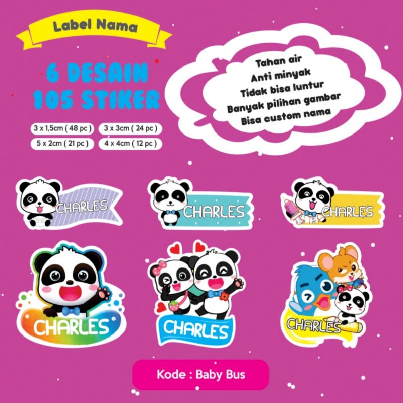 

Stiker Nama 105 PCS (karakter B) waterproof/anti air