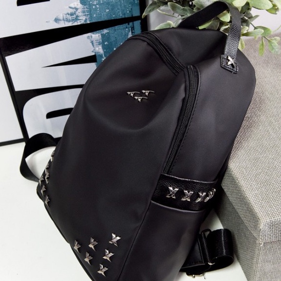 100% Import Tas Ransel Mini Backpack Hitam Korean Style Wanita / Tas Sekolah Waterproof Murah L3,604 - T49117