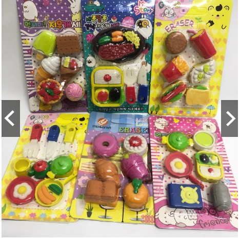 

MURAH - PENGHAPUS STIP ERASER FOOD SUSHI MENU ICECREAM DESSERT PIZZA SOSIS CUPCAKE BURGER STEAK CAKE