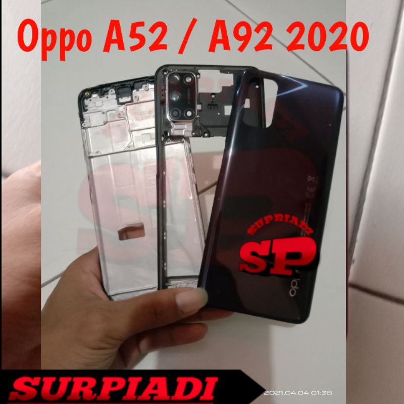 Housing Fullset Oppo A92 2020 Kesing Casing Cassing Back Door Tulang Tatakan Lcd Original