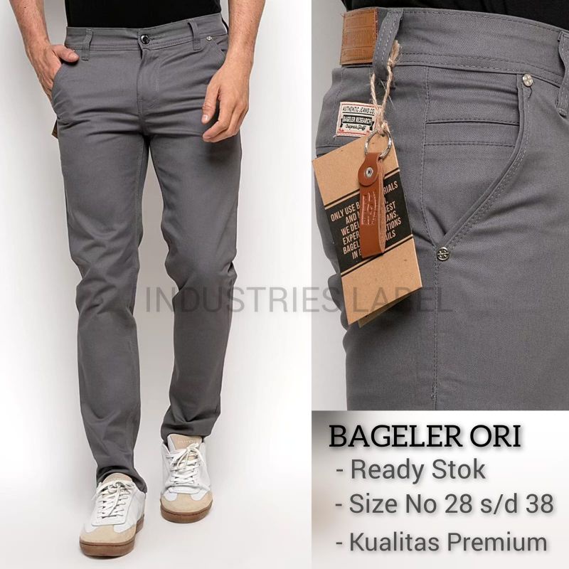 Bageler Chino Panjang Pria Celana Chino panjang slimfit big size celana chino canvas warna khaki seri CBS 7R65