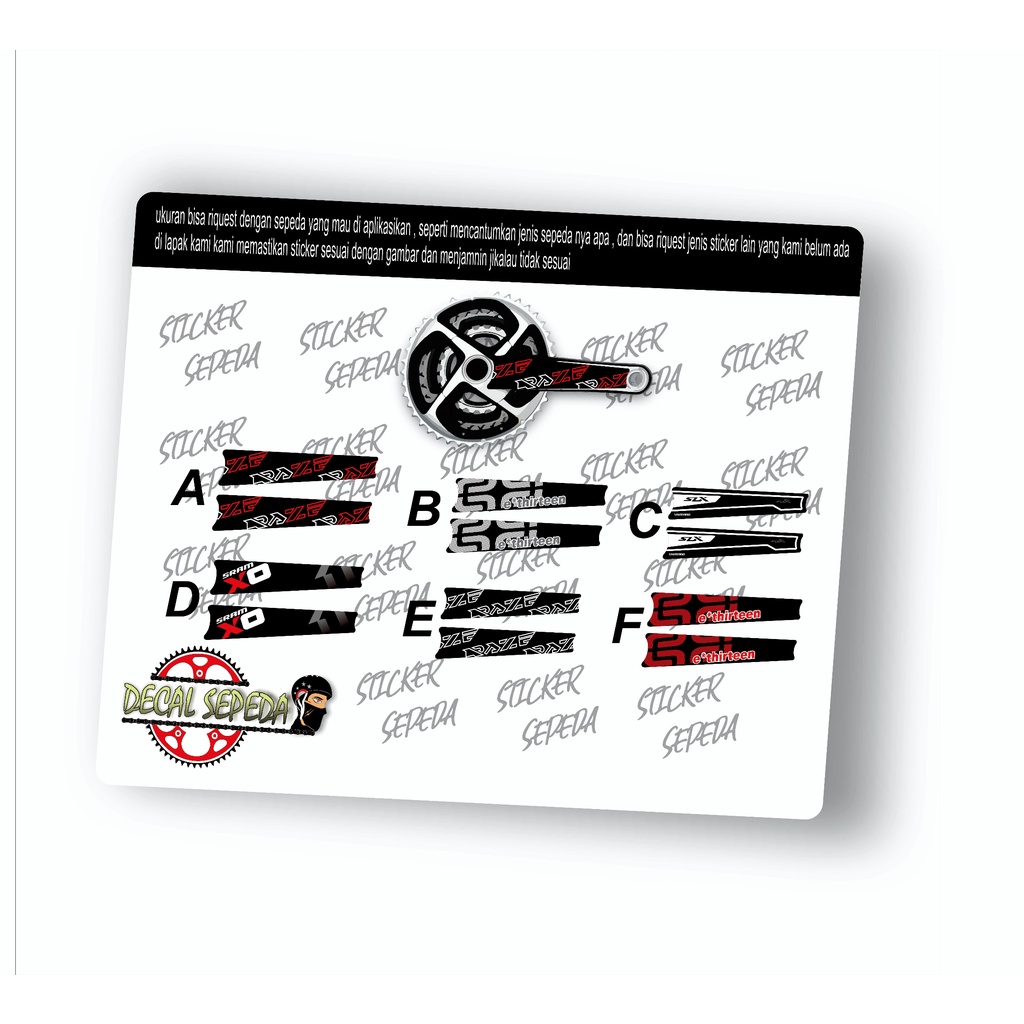 decal crank - sticker sepeda crank 1 full cutting