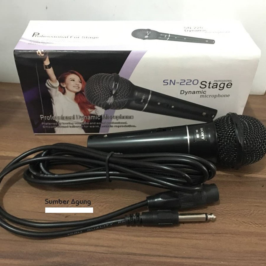 Profesional Dynamic Microphone MIC SONY SN220 Mik Menyanyi Pidato