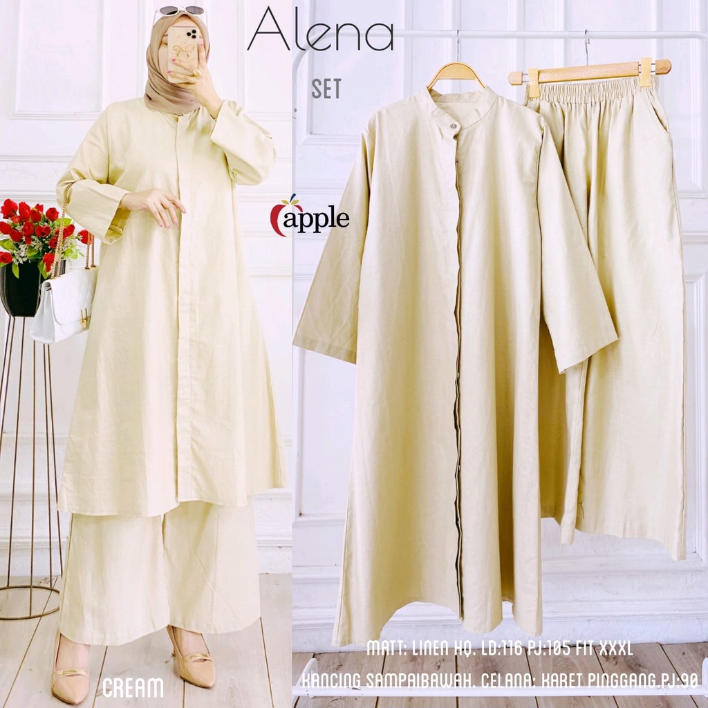 Alena Set by Apple Setelan Tunik Panjang dan Kulot