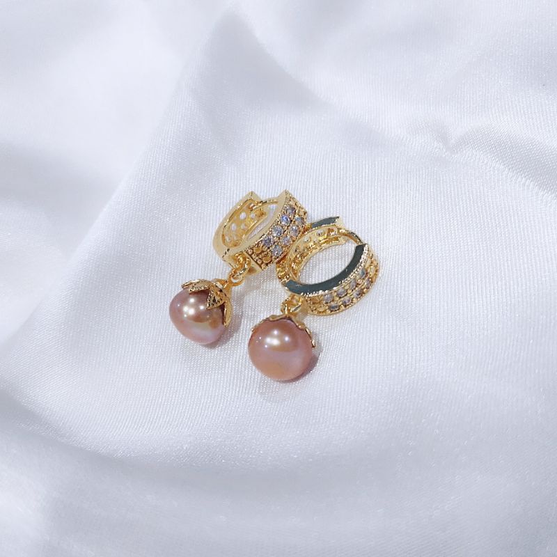 Anting lapis emas mutiara air tawar asli lombok Anting anting wanita Anting mutiara lombok asli Anti