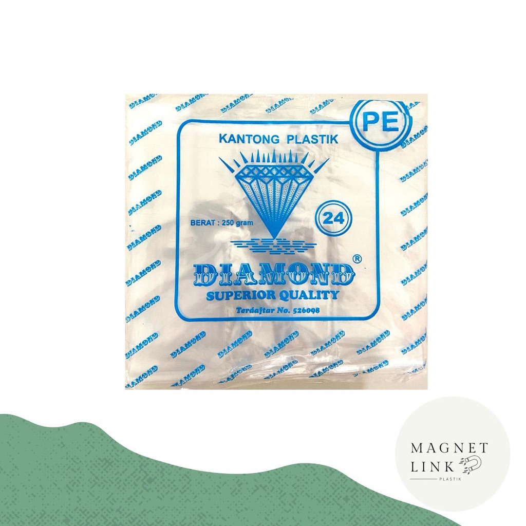 Kantong Plastik PE Bening ukuran 24 / Kresek Bening PE Diamond Transparan