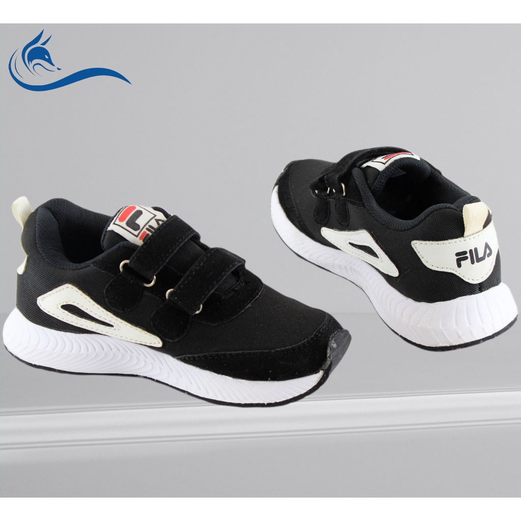 Sepatu Sneaker Anak Laki Laki Casual Sepatu Sekolah Warna Hitam