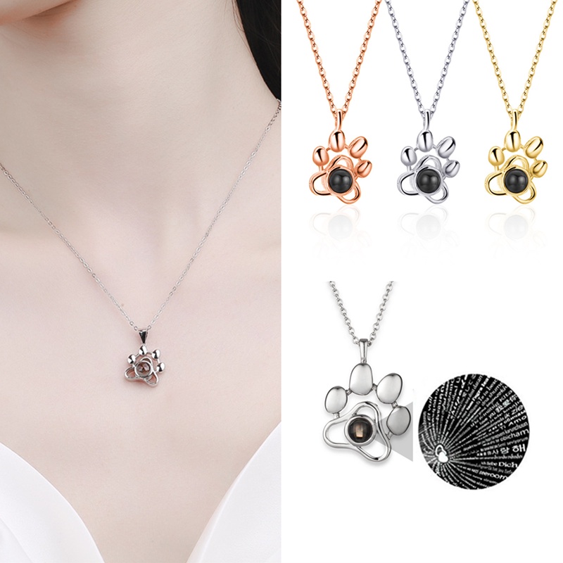 Kalung 925 Silver Dengan Liontin 100 Bahasa I Love You Untuk Wanita