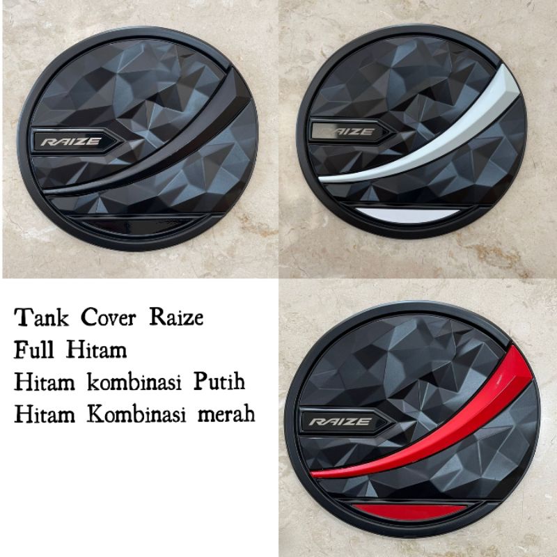 tank cover / tutup tangki raize diamod hitam list merah list putih