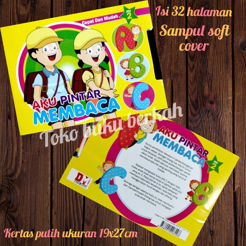 buku pintar membaca jilid 2 full colour 19x27cm