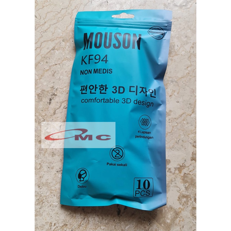 Masker Mouson Model Korea / Care Korea Face Mask 4Ply Isi 10 Pcs KF94