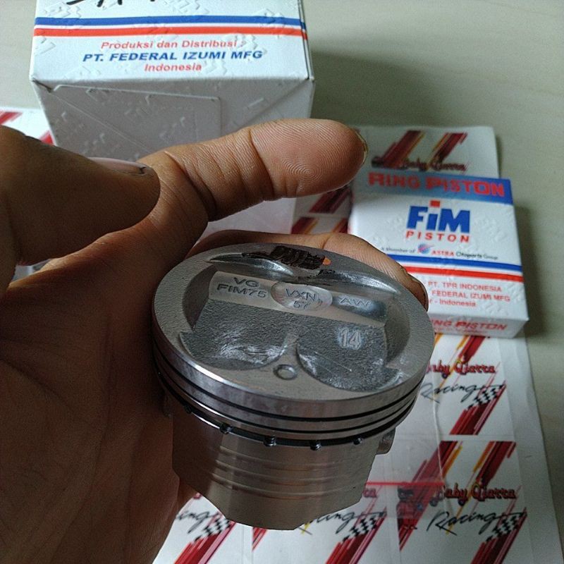 PISTON KIT SEHER RING PEN KLIP FIM 75 IZUMI RACING 57 57.5 58 58.5 59 PEN 14 JUPITER MX NMAX AEROX-2
