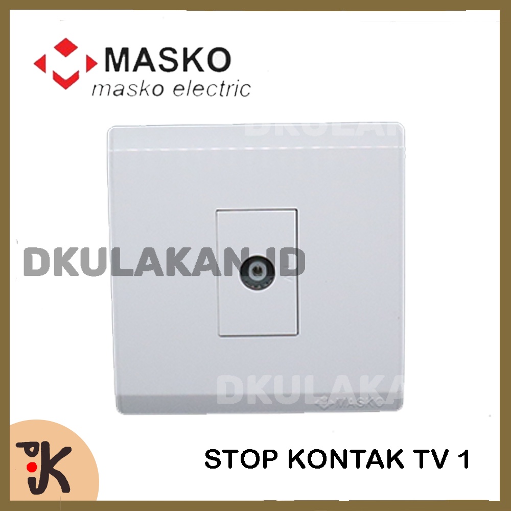 MASKO IB Stop Kontak TV Putih Tipe PIANO N557 + Sekrup Minimalis Inbow Tanam