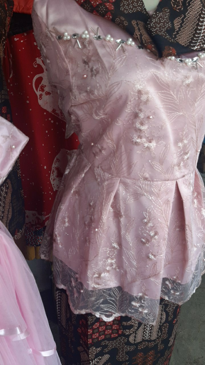 (termurah - Ori & Real Pic!  Warna) Batik Couple Andhini Kebaya Couple Brukat Anabel - Bs073