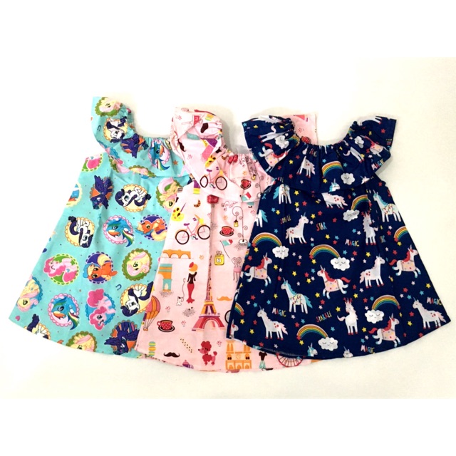 Dress sabrina anak perempuan bahan katun catra