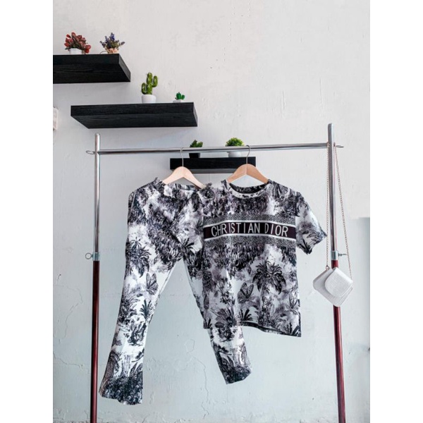 set christian dior//setelan motif terbaru