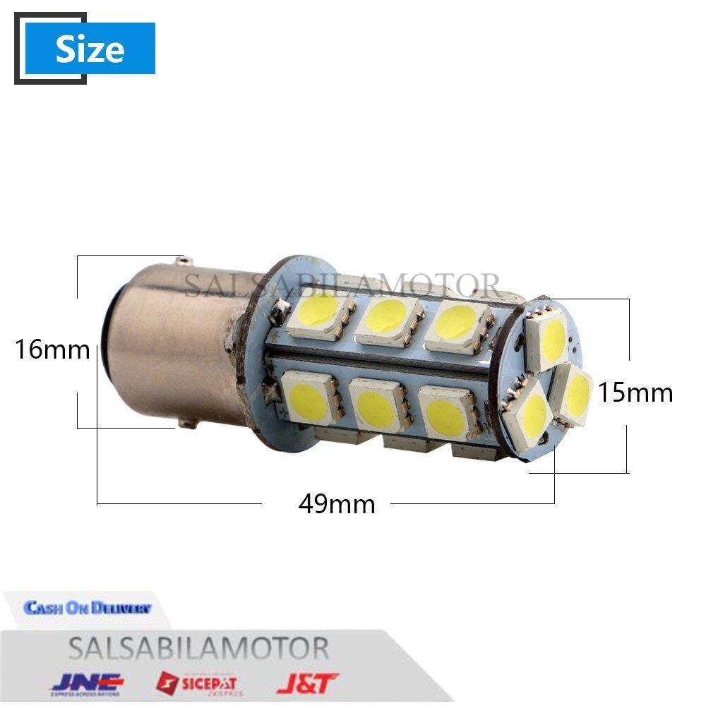 Lampu REM LED Strobo Kedap Kedip Untuk Mobil dan Sepeda Motor - Stoplamp Stop Lamp Bayonet 18 Mata S