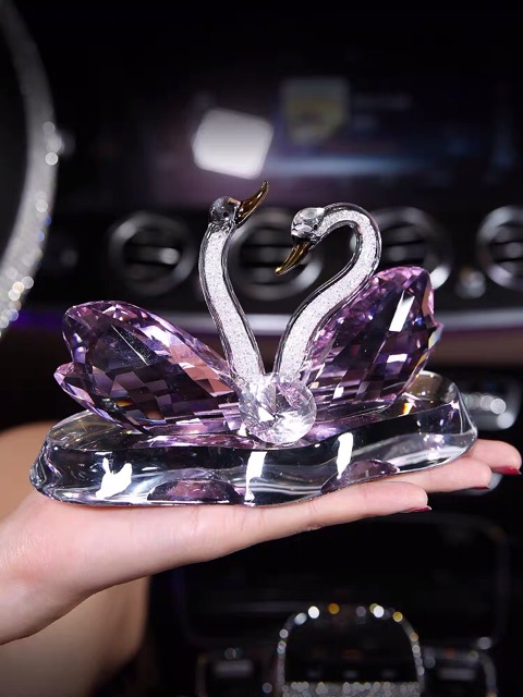 parfume swan hiasan dasbord mobil swan angsa blink Pajangan Tempat Parfum Mobil COUPLE angsan CRYSTAL