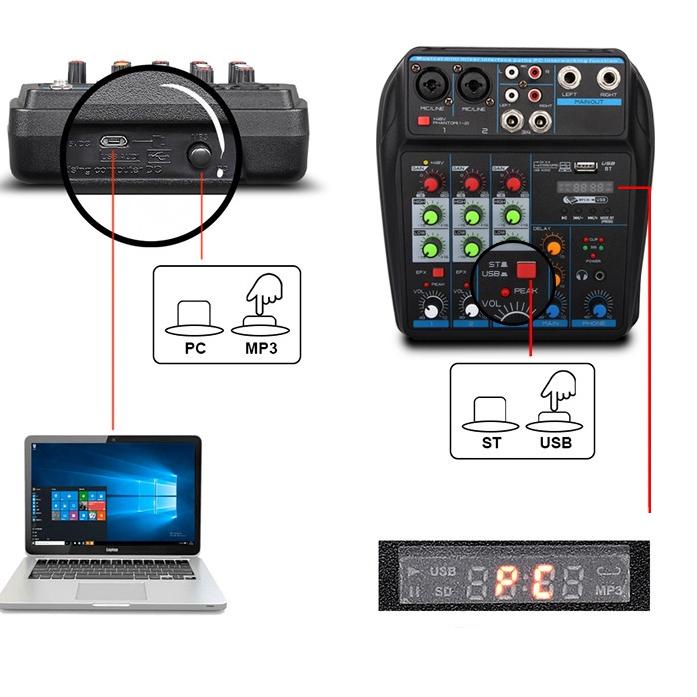 (XoY☛) ⭐️ Mixer Audio YAMAHA M 4 USB/Electro Bluetooth 4 Channel mendukung penyetelan mobil 12V |Lagi promo