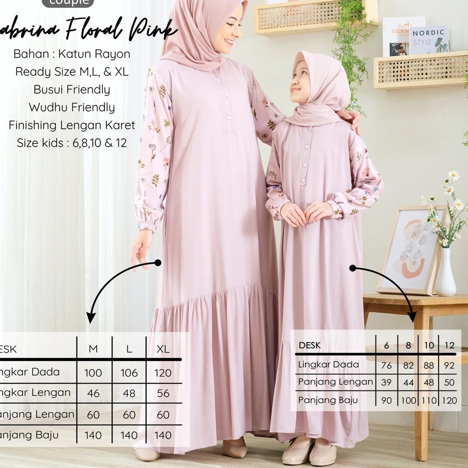 Gamis Home Dress Shabrina Floral Pink Couple Bahan Katun Rayon Premium Gamis Terbaru Homey Dress Dew