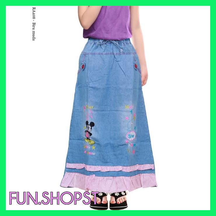 ROK JEANS ANAK ROK PANJANG SOFT JEANS ROK ANAK PEREMPUAN