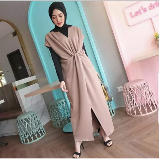 new Kaftan Wanita Basic Bahan moscrepe Premium Kaftan Zarfa kaftan 2in1 kaftan daster murah