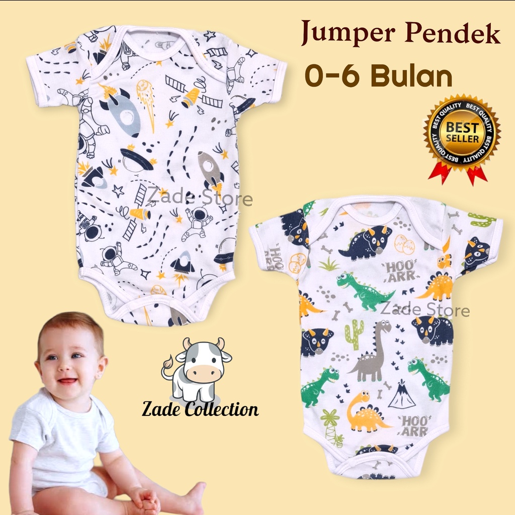 Jumpsuit bayi Newborn Motif Animal-Dino jumper lengan pendek jumper baby bodysuit jumsuit JP-023