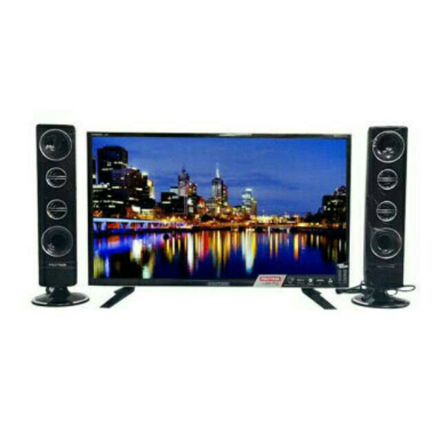 LED Polytron LED TV Digital Tower CinemaX 32 Inch PLD32TV1755 LED DIGITAL TV + Speaker Tower USB Movie HDMI DVB-T2