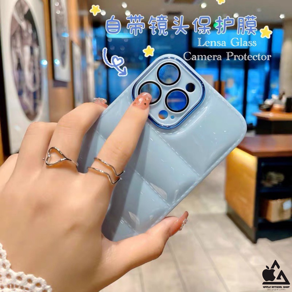 Softcase 3D AIR PILLOW  KOREAN Lensa Kamera iPhone 13 PRO MAX 12 PRO MAX 11 PRO MAX XR X XS MAX 7 7+ 8 8+ SE 2 3 Soft Case Jacker Air Puff Bantal SILIKON MEWAH Camera Protection