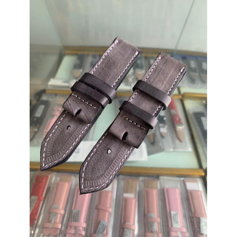 Strap tali jam tangan kulit Suede import abu abu langka